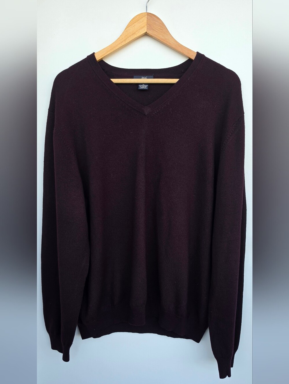 Classic Brooks Brothers Stretch "346" v-neck pullover ,dark burgundy,XL